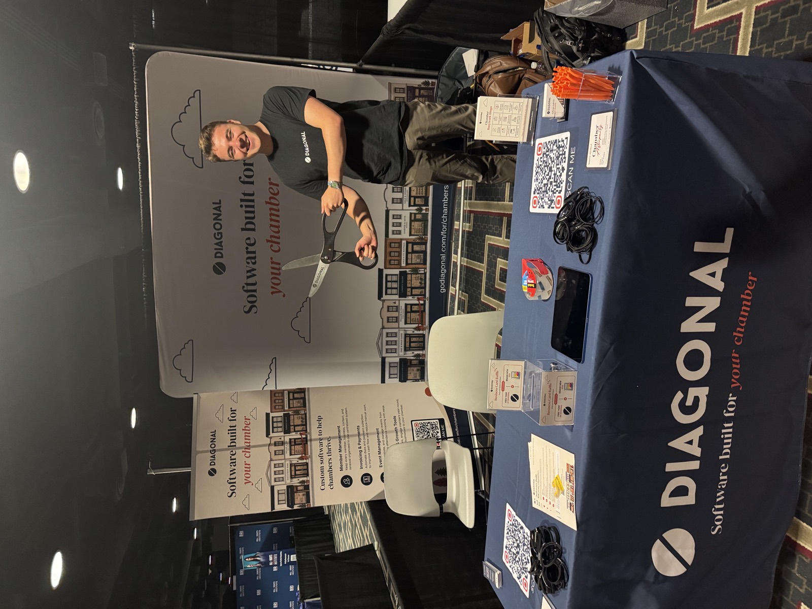 Diagonal booth at the ACCE 2026 Annual Convention exhibit hall in New Orleans